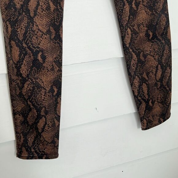 NWOT Paige Wax Coated Brown Snakeskin Print Hoxton Ultra Skinny Jeans Size 29 - Picture 11 of 13